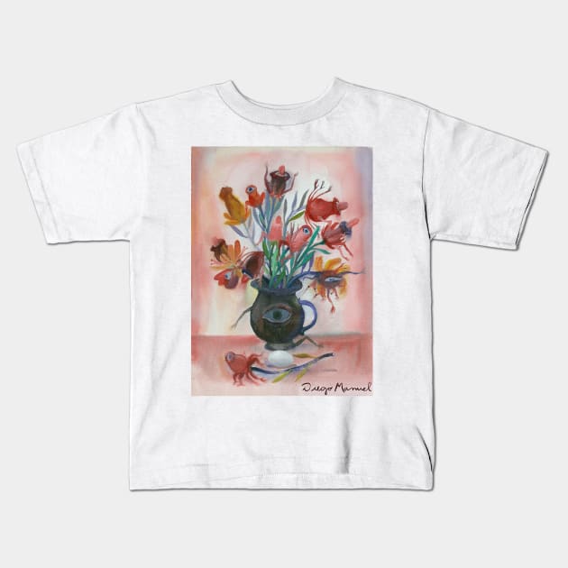 Fantastic vase 2 by Diego Manuel. Kids T-Shirt by diegomanuel